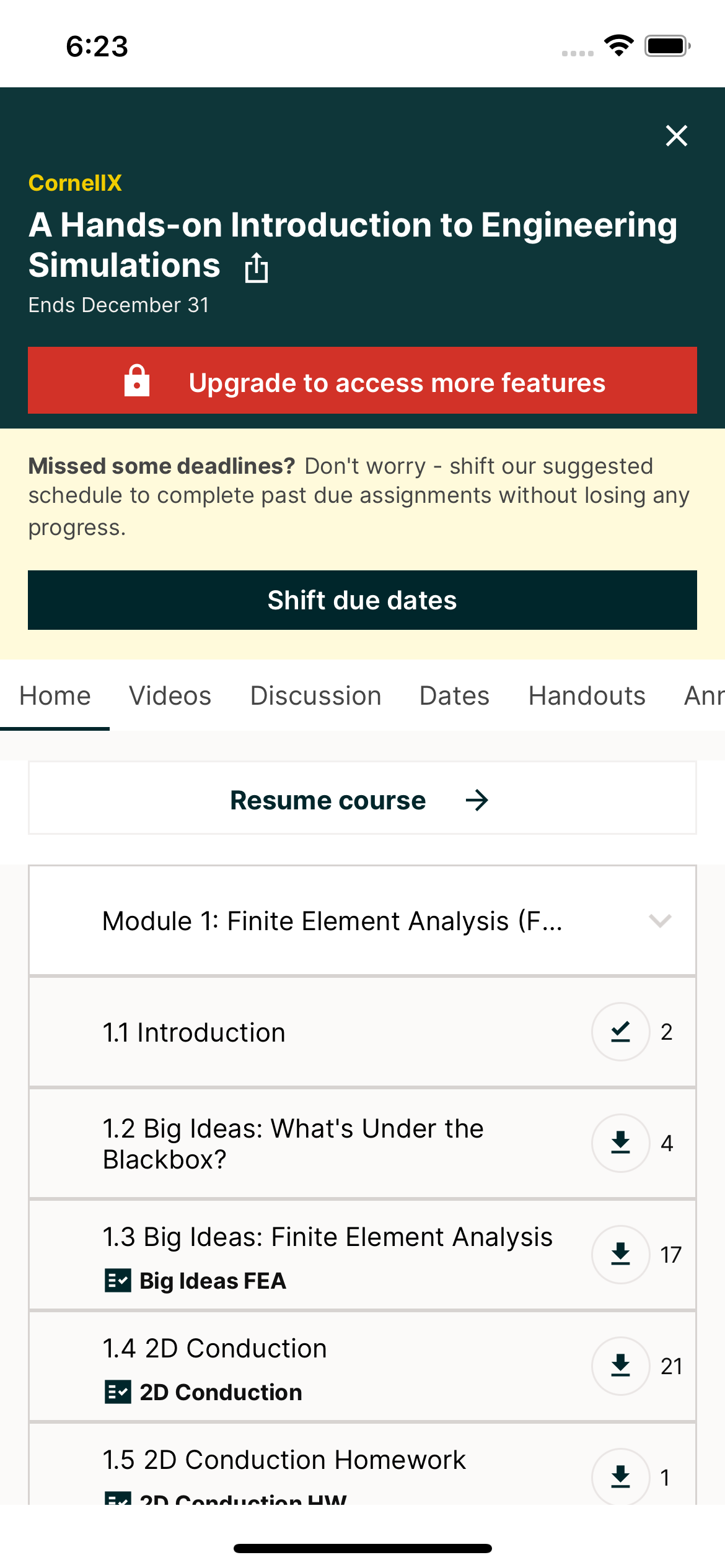 screenshot of iOS banner for shifting due dates