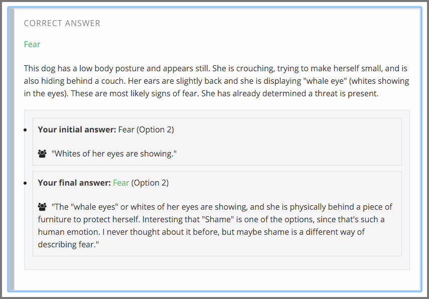 The correct answer choice and its explanation.